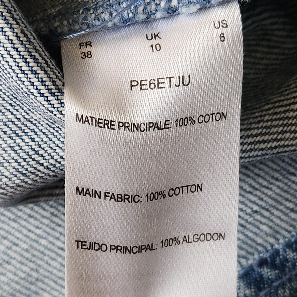 Manoush Mini Skirt Denim Star Print Zip Blue Size 38 US 6 Pockets Designer - Picture 4 of 7